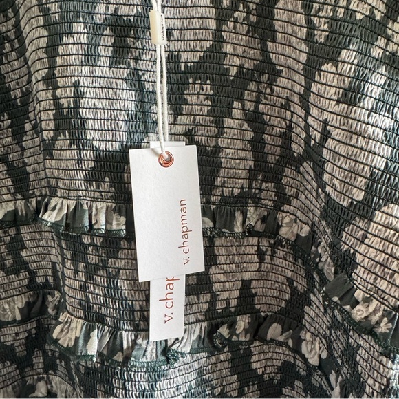 NWT V. Chapman Lanie Maxi Smocked Dress in Emerald Peony Print size 6 - Picture 7 of 12